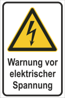 Kombi Warnzeichen-Aufkleber "Warnung vor elektrischer Spannung"